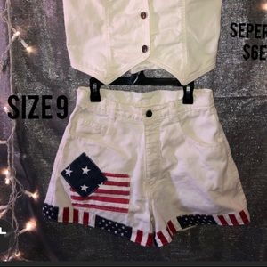 White American Flag Shorts